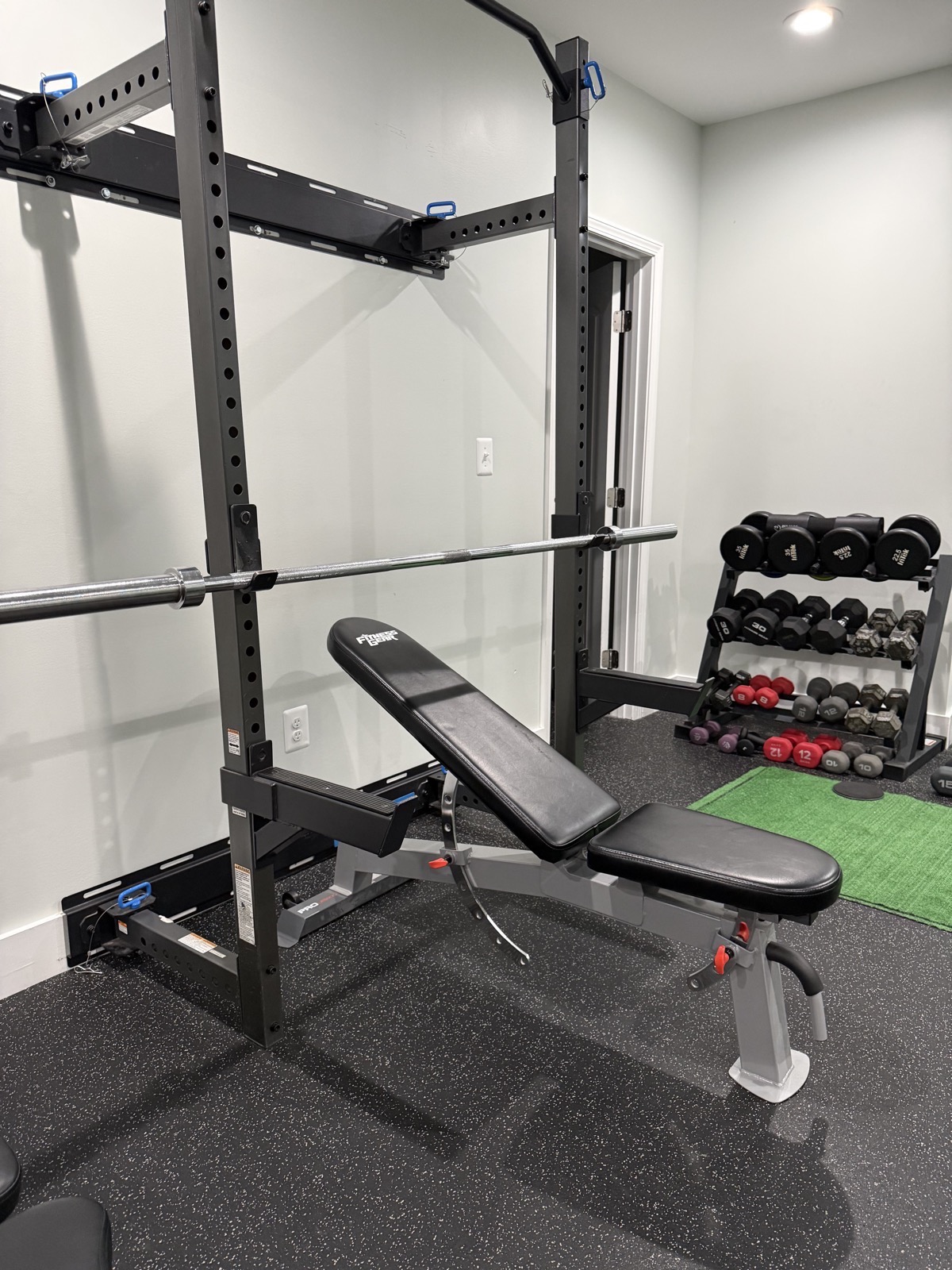 Power rack and free weights